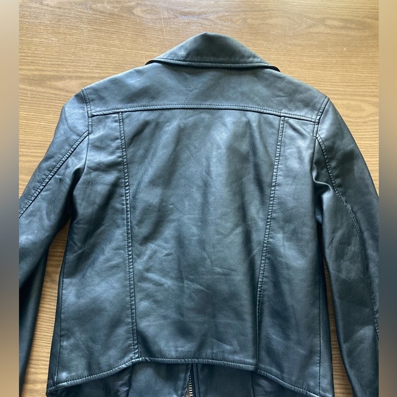 H&M Vegan leather jacket, worn 1 tine size 4 BLACK - Picture 3 of 4